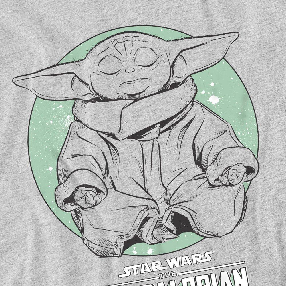 Light Grey - Star Wars - The Mandalorian Relaxing Grogu Yoga T-Shirt Athle - 2