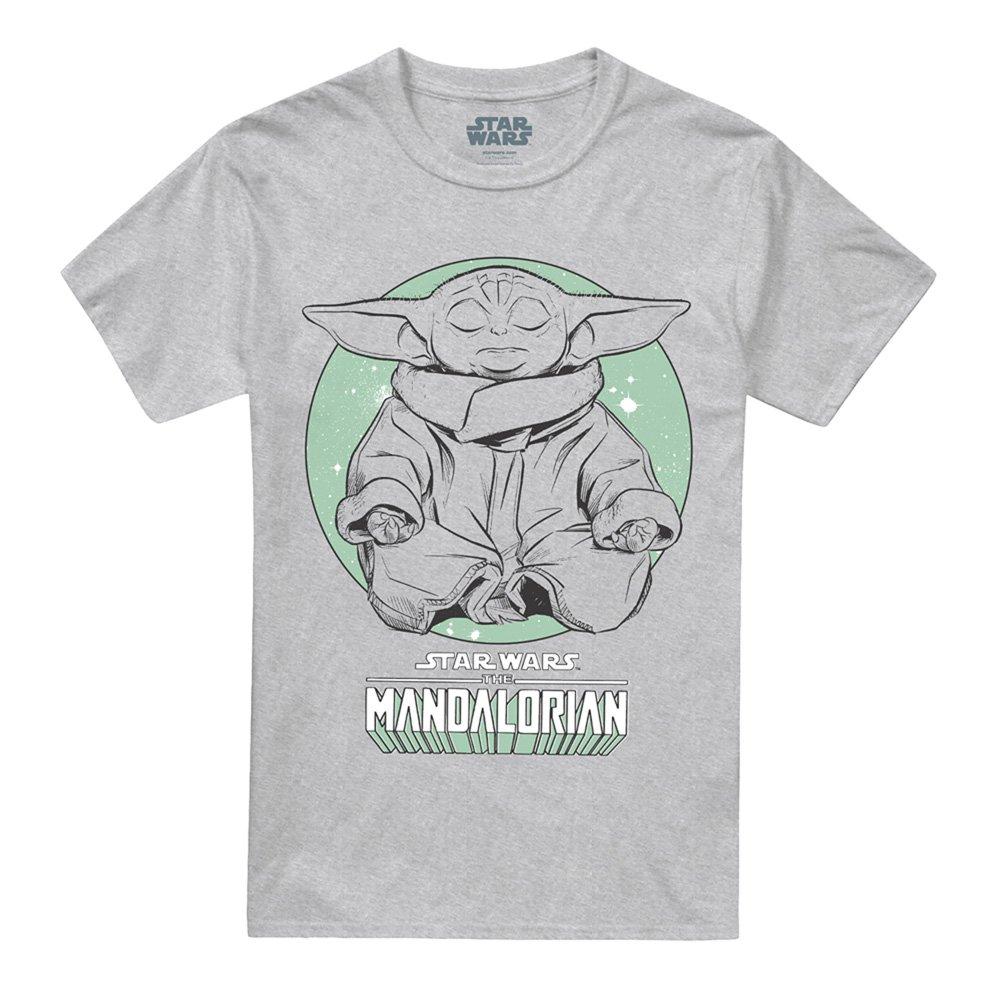 Light Grey - Star Wars - The Mandalorian Relaxing Grogu Yoga T-Shirt Athle - 4