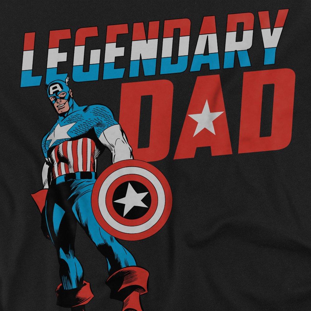 Black - Captain America - Captain America FatherS Day Legendary Dad Mens T- - 2