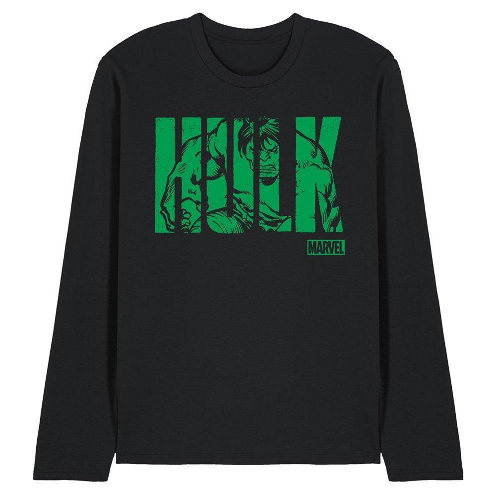 Black - Marvel - Hulk Text Long Sleeve T-Shirt - 1