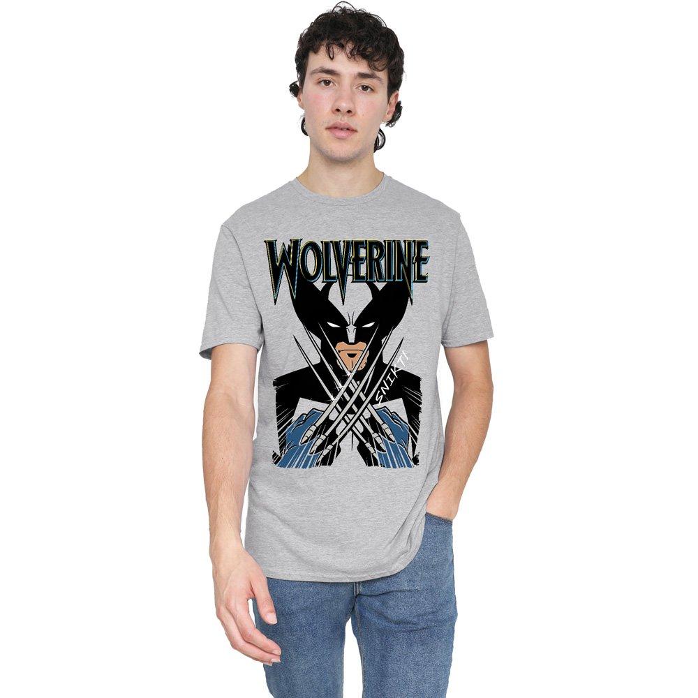 Grey - Marvel - X-Men Wolverine Action Mens T-Shirt Grey - 1