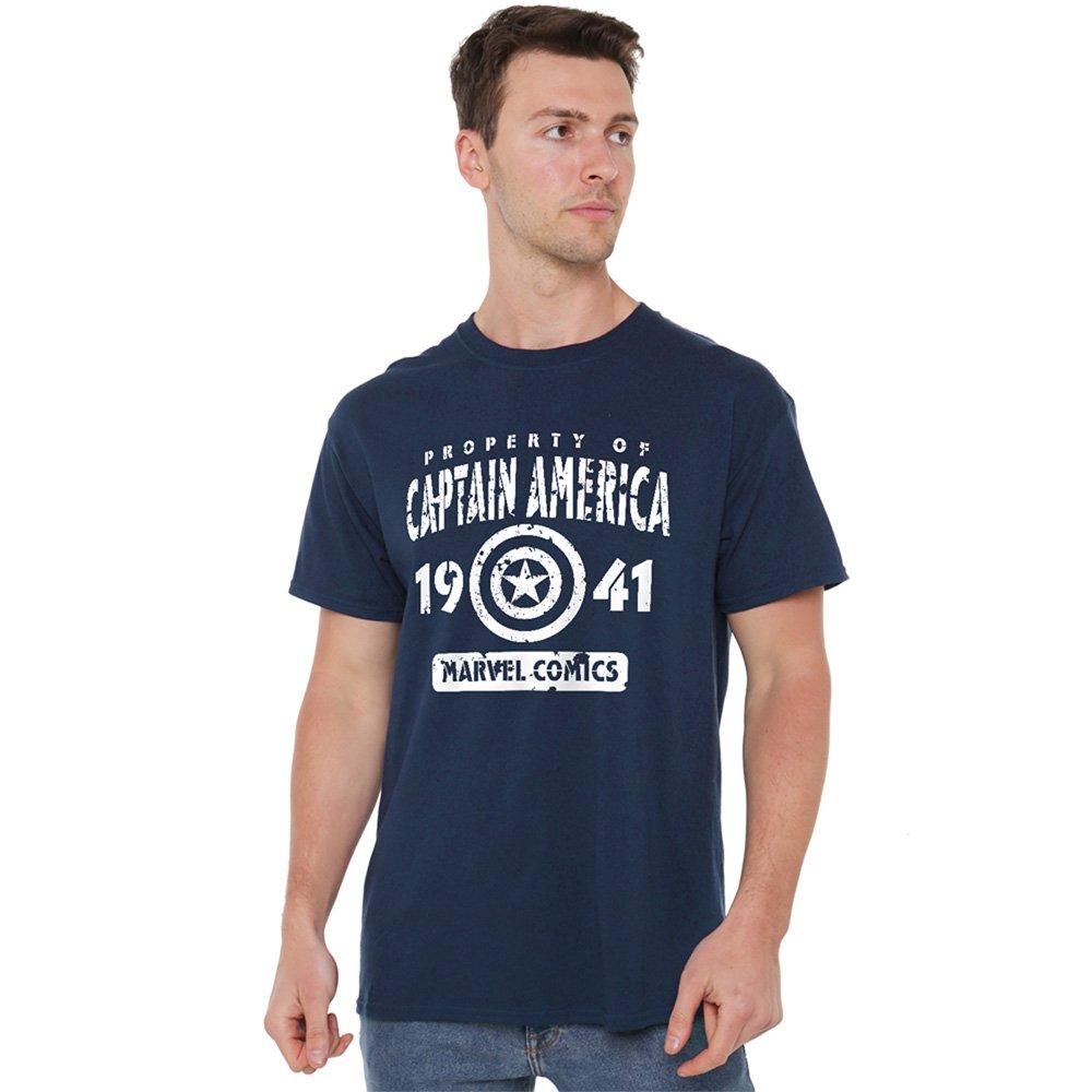 Navy - Marvel - Marvel Property Of Cotton Mens T-Shirt Navy - 1