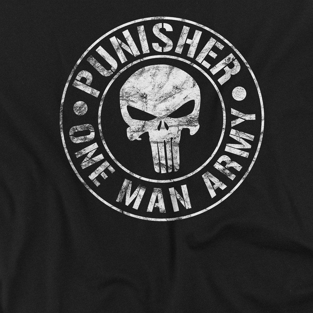 Black - Marvel - Marvel One Man Army Cotton Mens T-Shirt Dark Green - 2