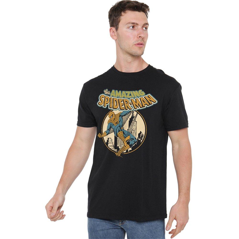 Black - Marvel - Marvel City Slinger Cotton Mens T-Shirt Black - 1