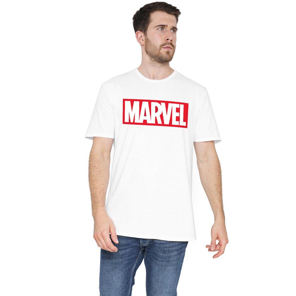 White - Marvel - Marvel Core Logo Cotton Mens T-Shirt Black - 1