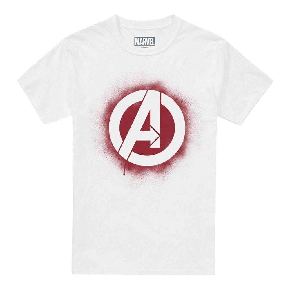 White - Marvel - Marvel Stencil Logo Cotton Mens T-Shirt Green - 4