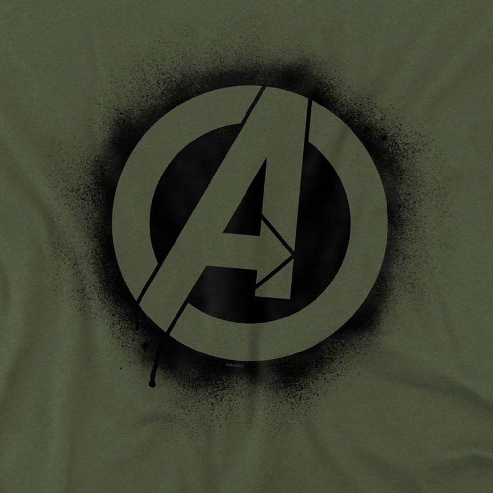 Green - Marvel - Marvel Stencil Logo Cotton Mens T-Shirt Green - 2