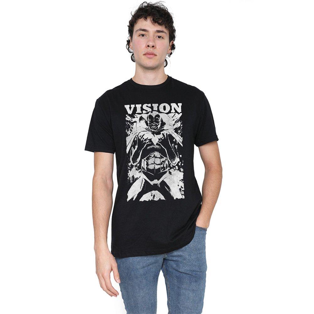 Black - Marvel - Marvel Vision Mono Cotton Mens T-Shirt Black - 1