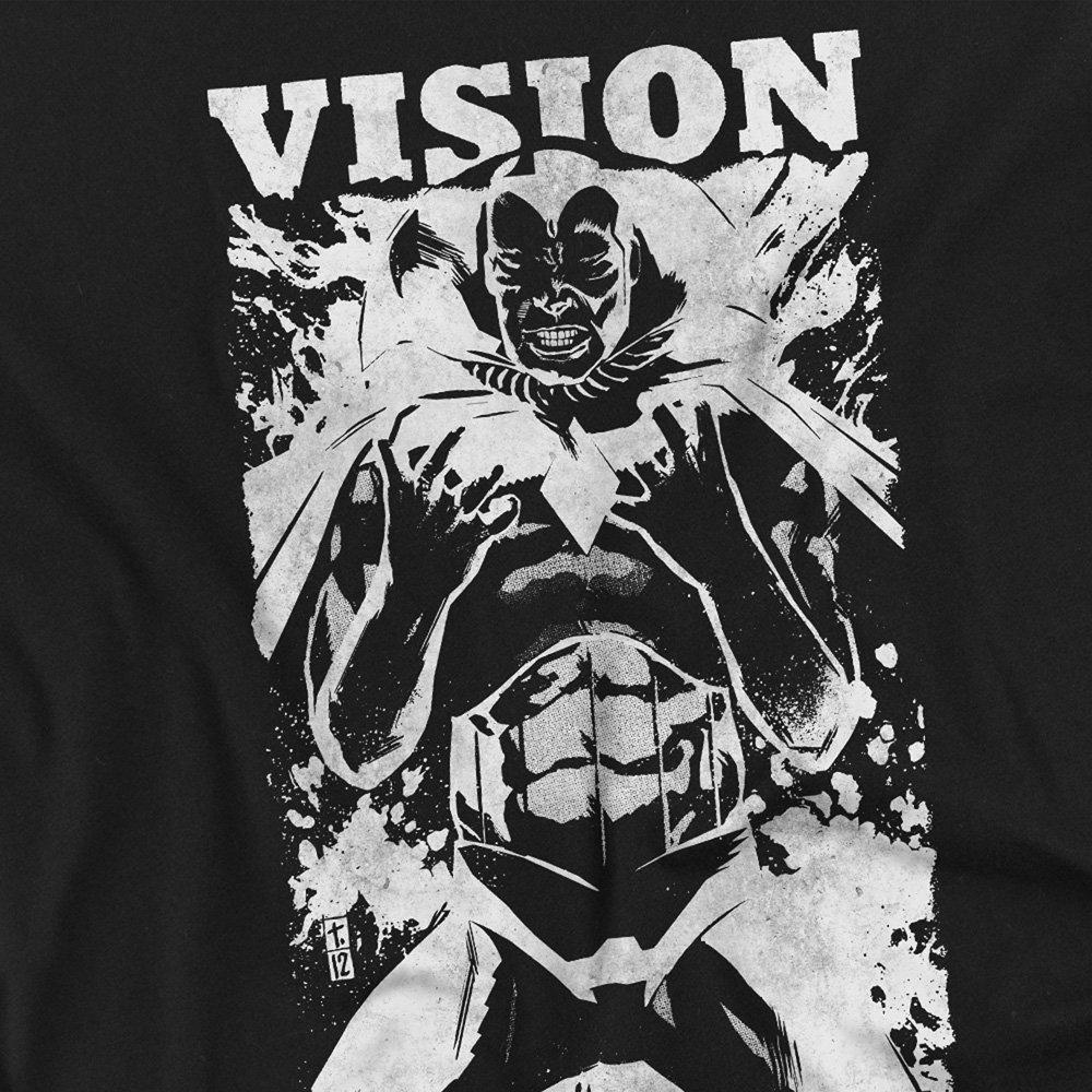 Black - Marvel - Marvel Vision Mono Cotton Mens T-Shirt Black - 2