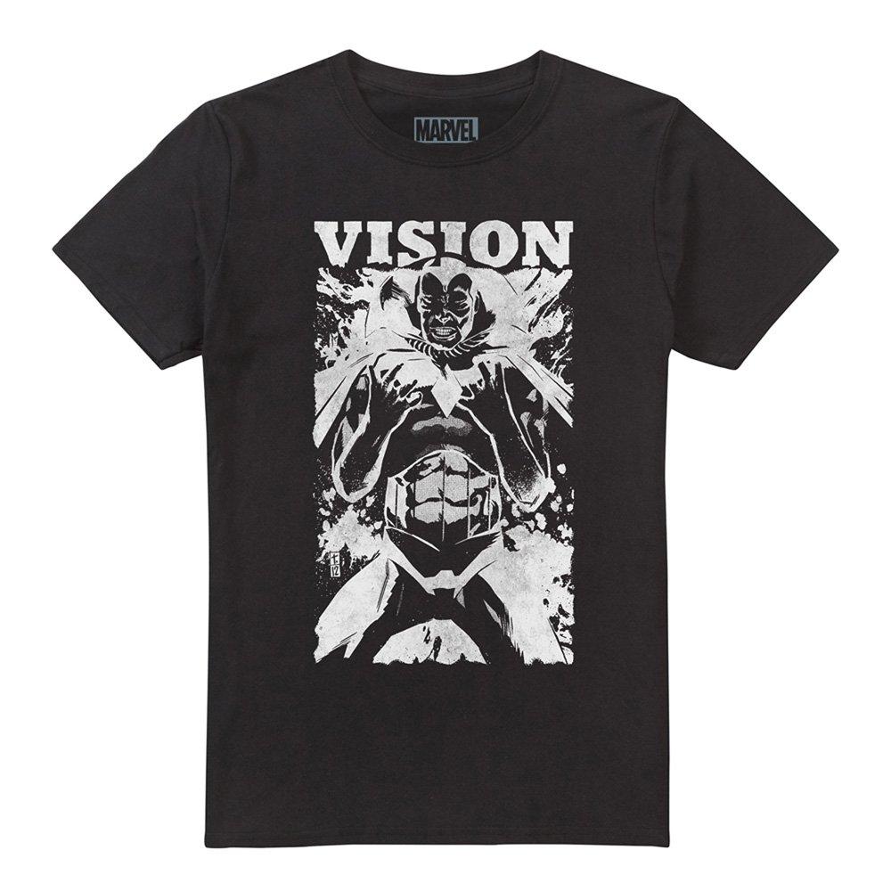Black - Marvel - Marvel Vision Mono Cotton Mens T-Shirt Black - 4
