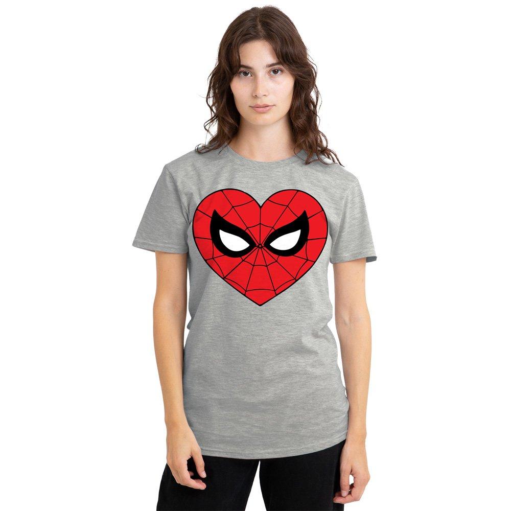 Light Grey - Marvel - Spiderman Classic Heart T-Shirt Athletic Heather - 1