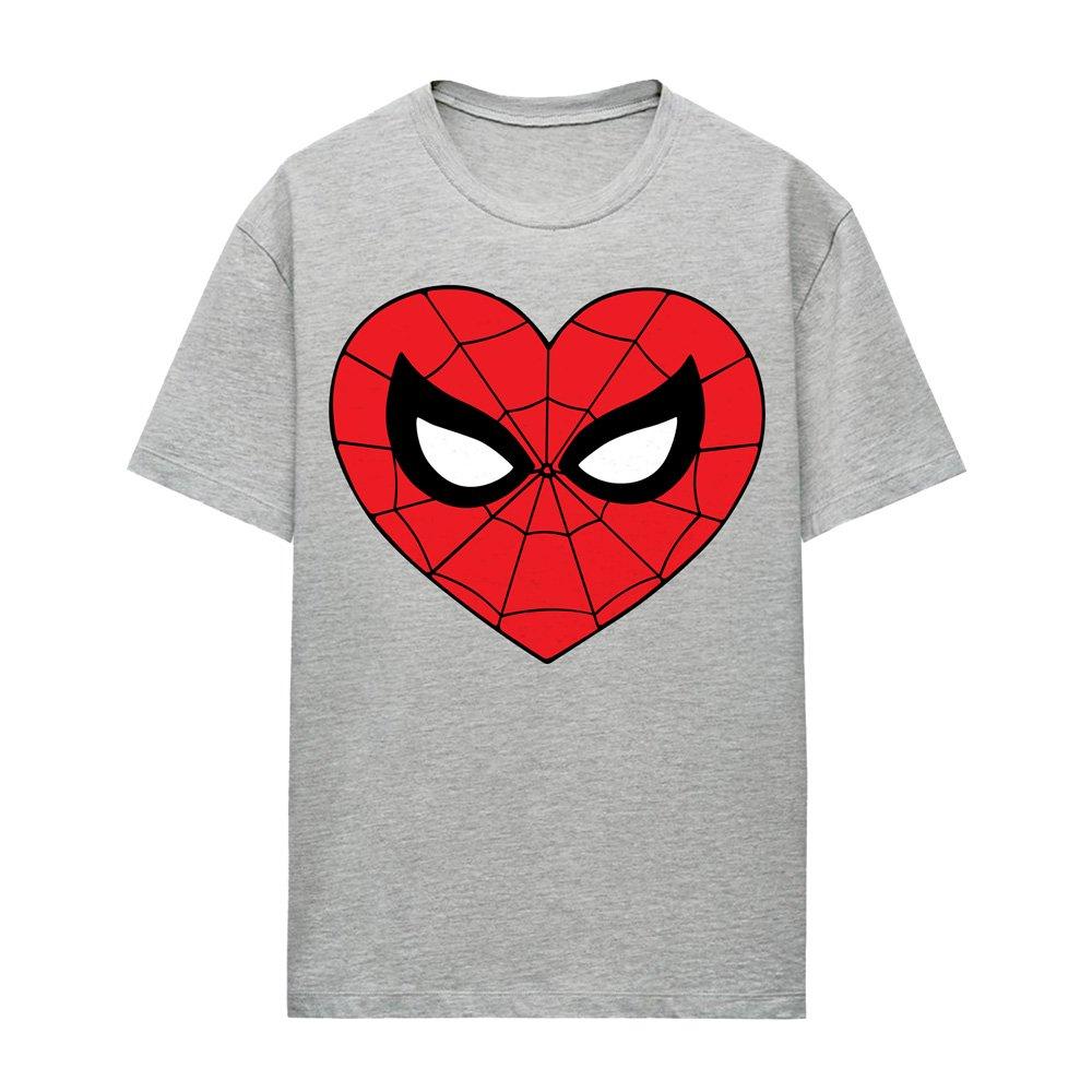Light Grey - Marvel - Spiderman Classic Heart T-Shirt Athletic Heather - 4