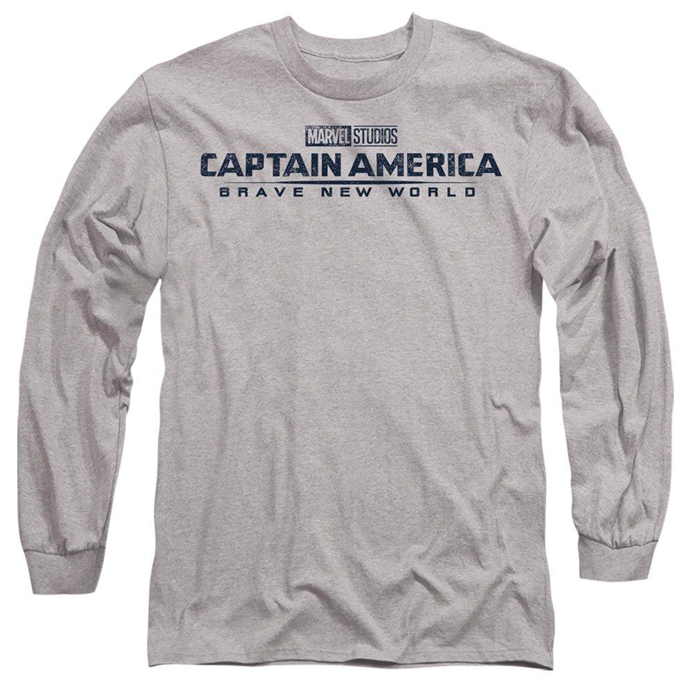 Light Grey - Marvel - Captain America Brave New World Distressed Logo Lo - 1