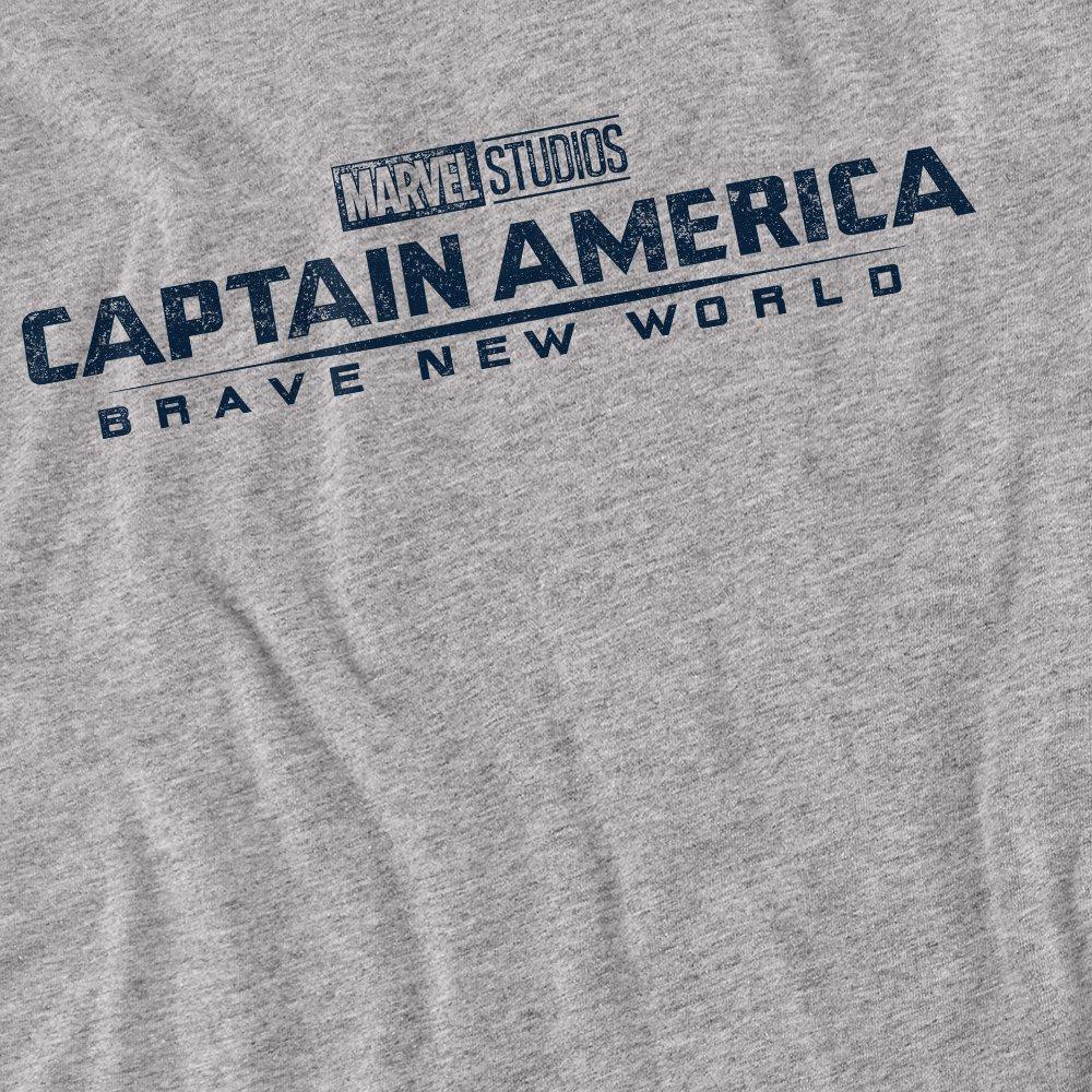 Light Grey - Marvel - Captain America Brave New World Distressed Logo Lo - 2