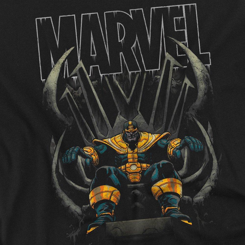 Black - Marvel - Thanos Throne Cotton Mens T-Shirt Black - 2