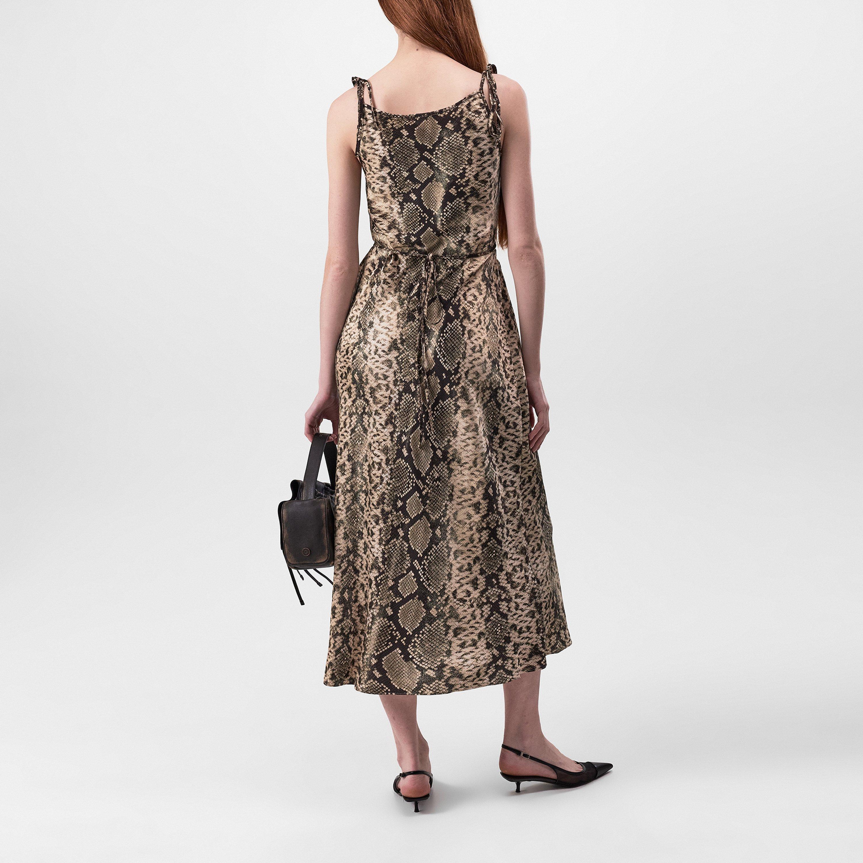 Multi Brown - Acne Studios - Women's Dayla Satin Maxi Slip Dress - 4