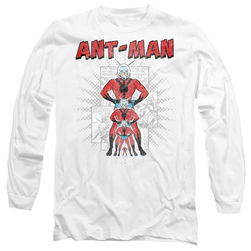 Marvel Men's Antman Shrinking Hero Long Sleeve T-Shirt White - L