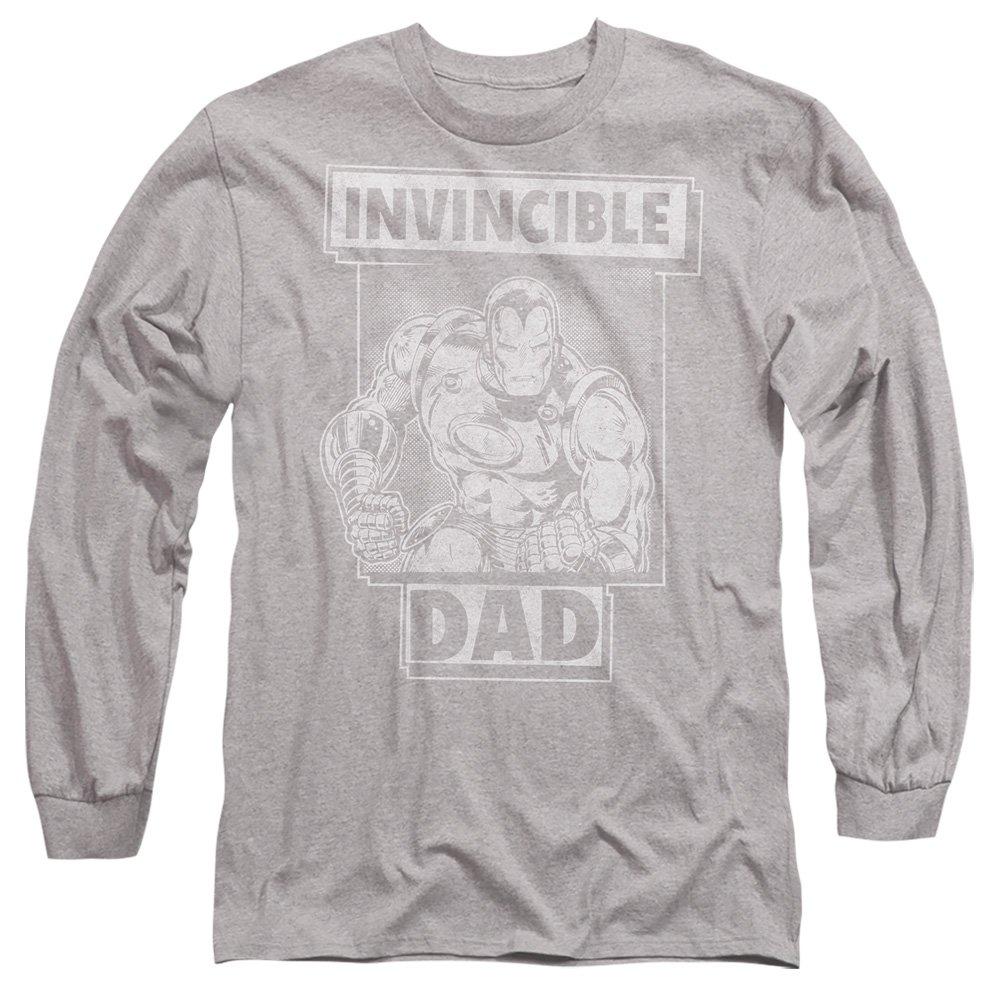 Light Grey - Marvel - Iron Man Fathers Day Invincible Dad Long Sleeve T - 1