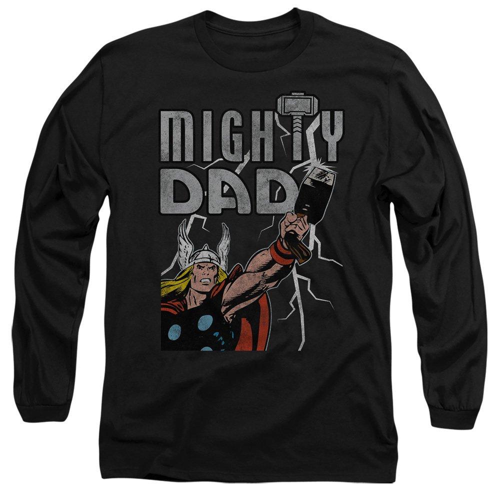 Black - Marvel - Thor Fathers Day Mighty Dad Lightning Long Sleeve - 1