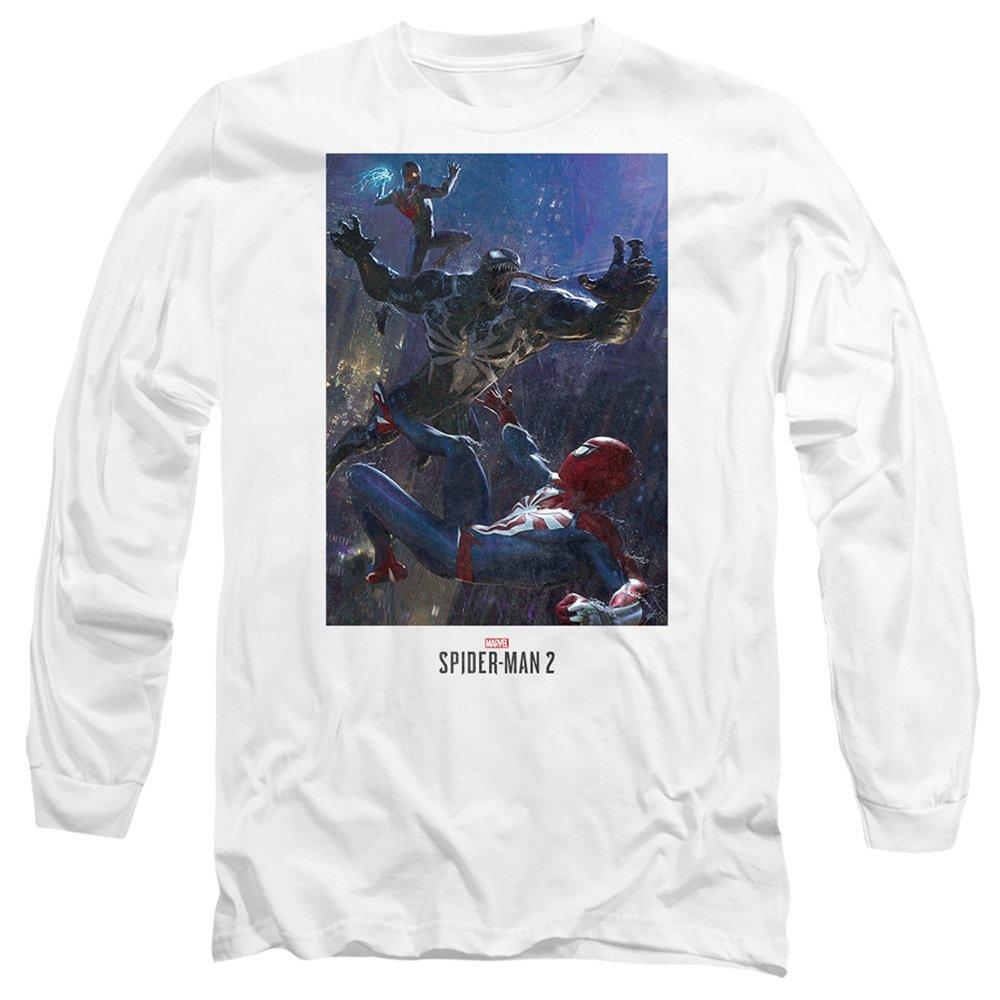 White - Marvel - SpiderMan 2 Gamerverse City Fight Long Sleeve T-Sh - 1