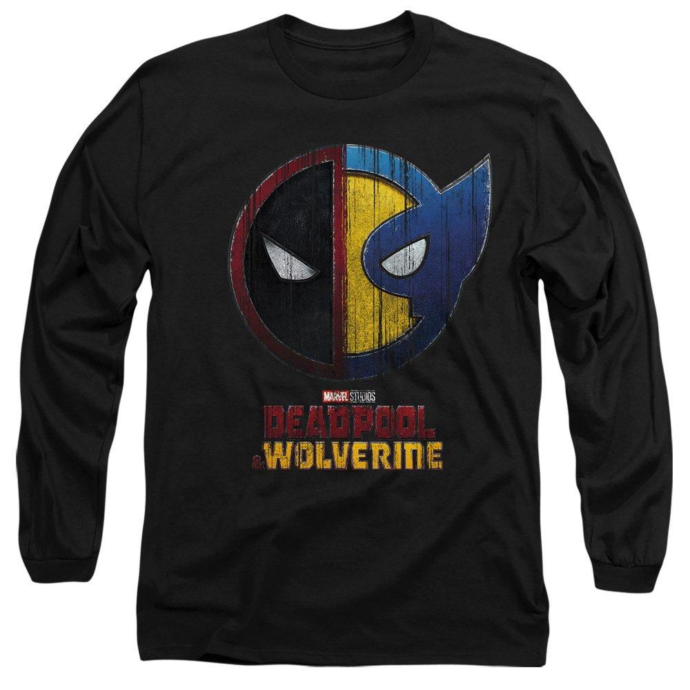 Black - Marvel - DEADPOOL & WOLVERINE WORN CREST Long Sleeve T-Shir - 1