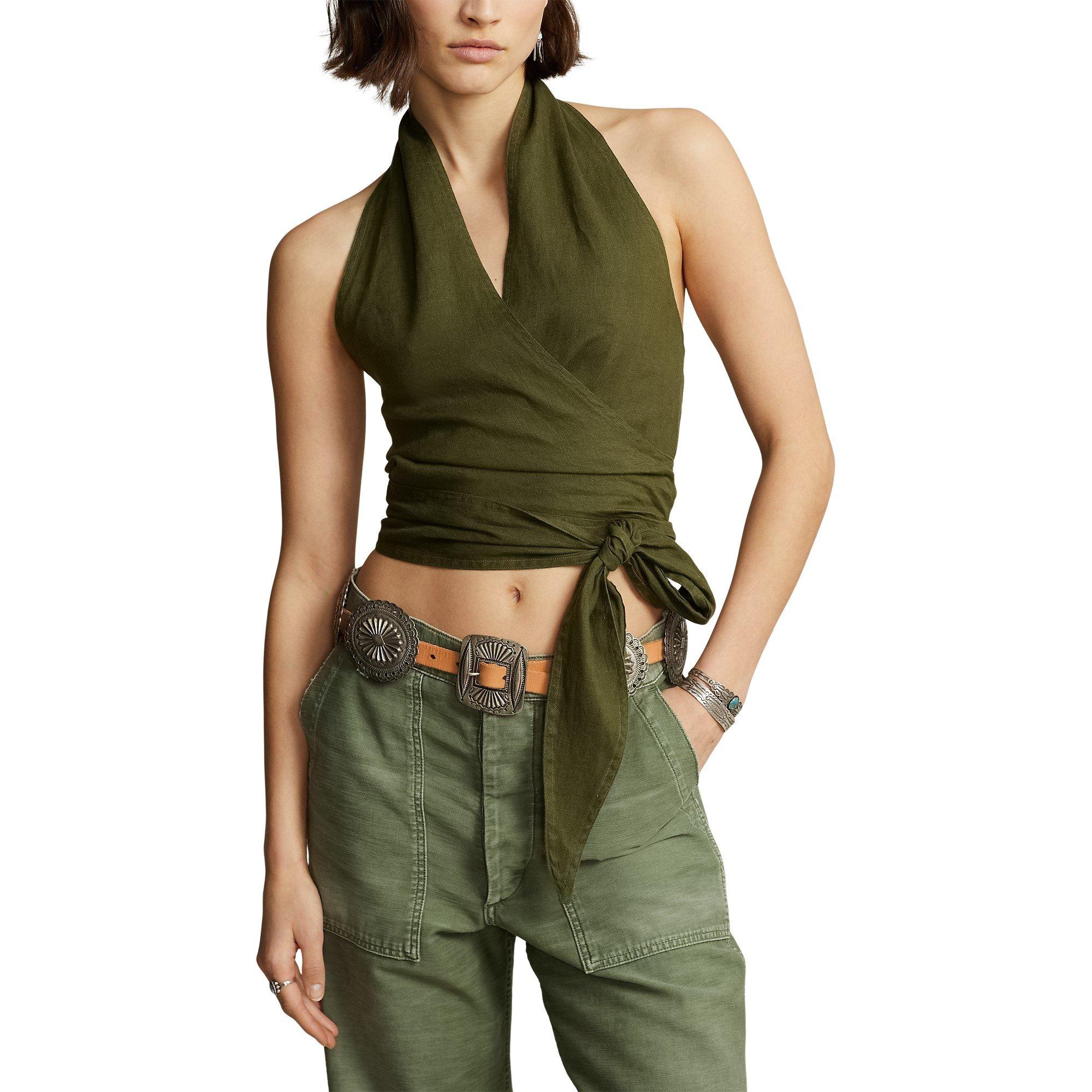 NEW OLIVE - Polo Ralph Lauren - Cropped Halter Top - 2