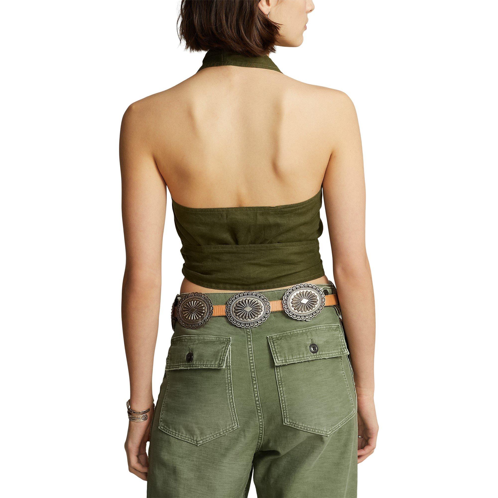 NEW OLIVE - Polo Ralph Lauren - Cropped Halter Top - 3