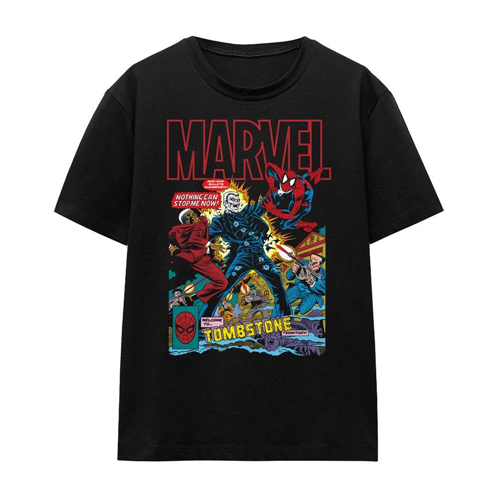 Black - Marvel - Spiderman Retro Tombstone Hammerhead Cover T-Shirt - 4
