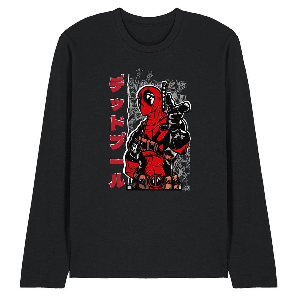 Marvel Deadpool Japanese Long Sleeve T-Shirt Black
