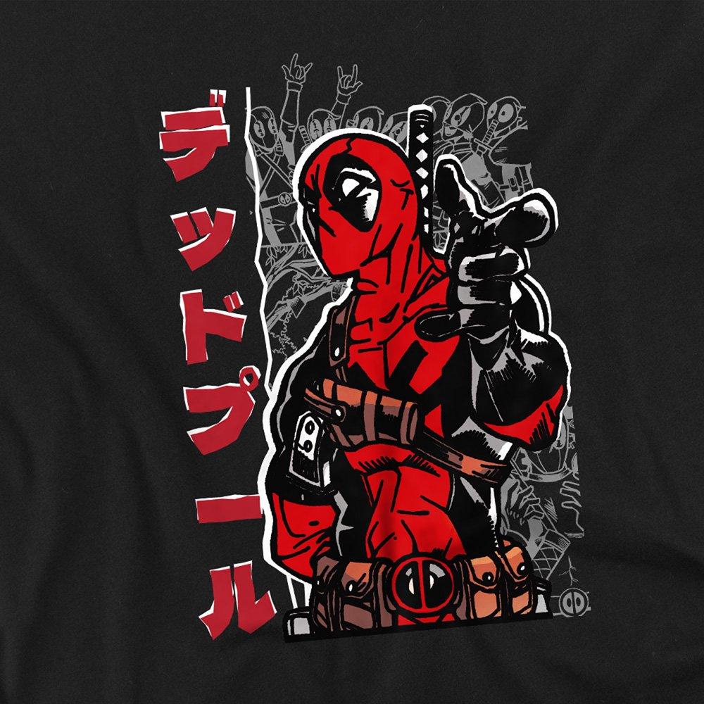 Black - Marvel - Deadpool Japanese Long Sleeve T-Shirt Black - 2