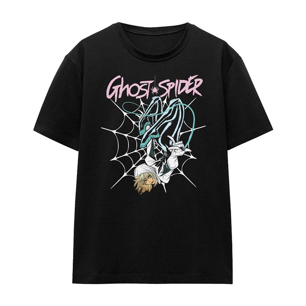 Black - Marvel - Spiderman Ghost Spider Neon Web T-Shirt Black - 4