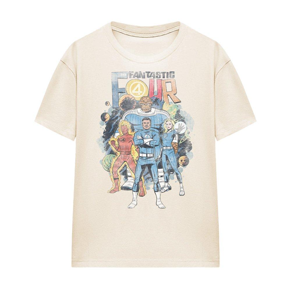 Beige - Marvel - Fantastic Four Cosmic First Family T-Shirt Natura - 4