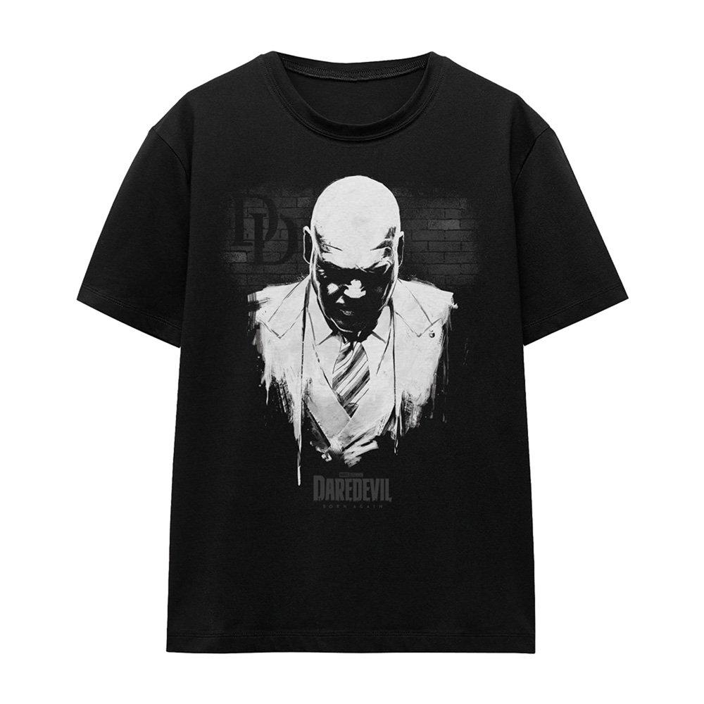 Black - Marvel - Daredevil Mayor Fisk Kingpin Paint T-Shirt Black - 4