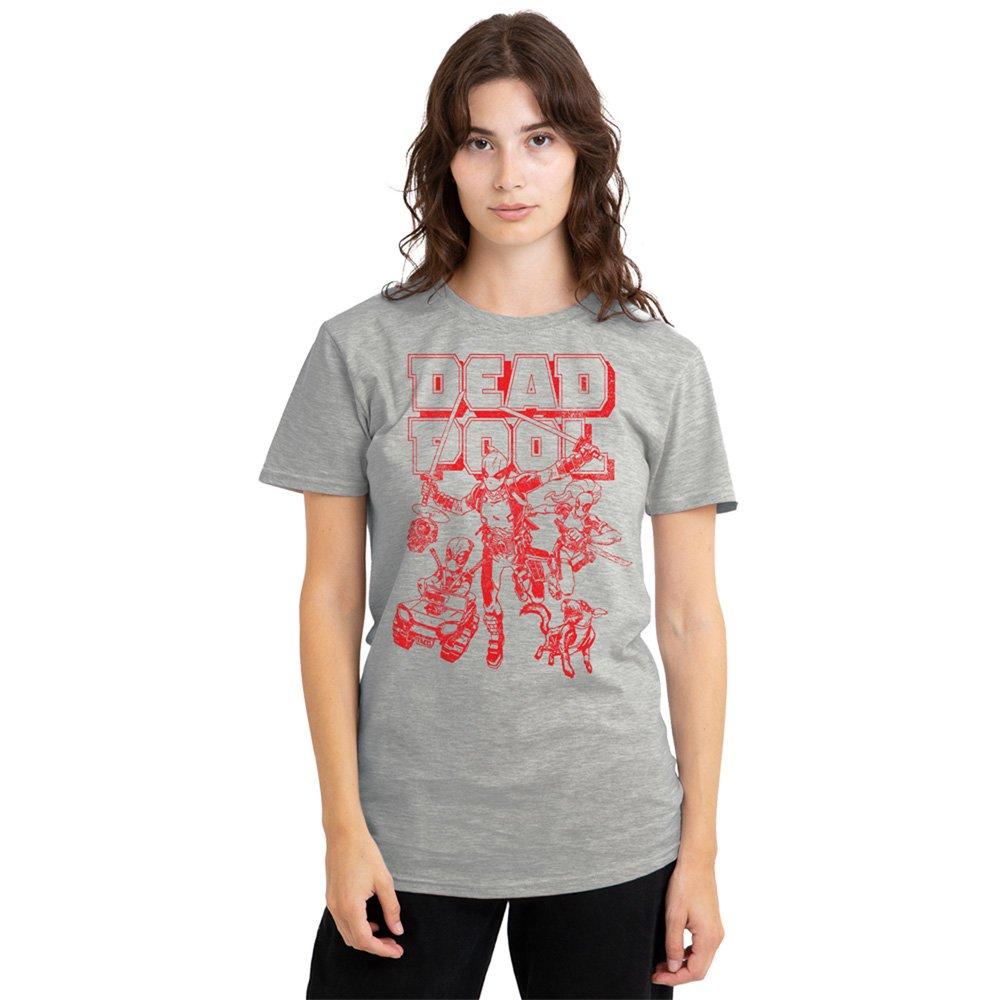Light Grey - Marvel - Deadpool Corps Red Attack T-Shirt Athletic Heathe - 1