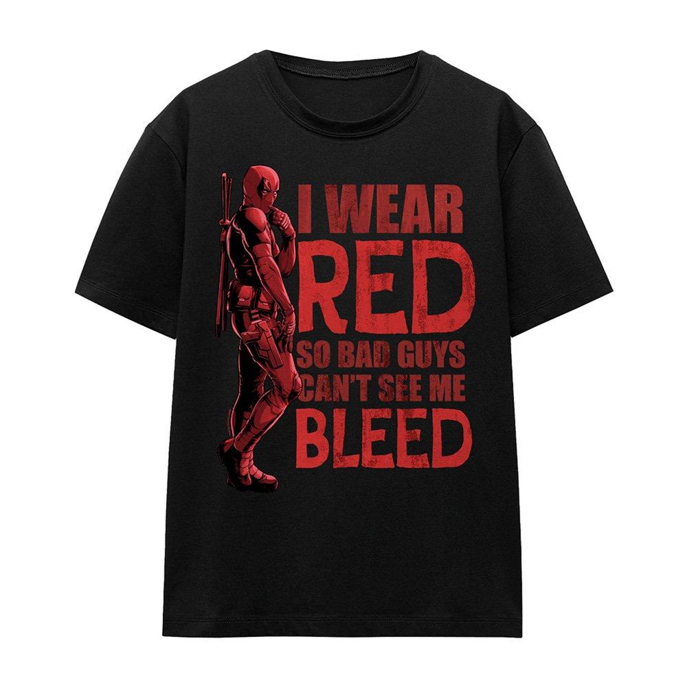 Black - Marvel - Deadpool Wolverine Wear Red CanT See Me Bleed T-S - 4