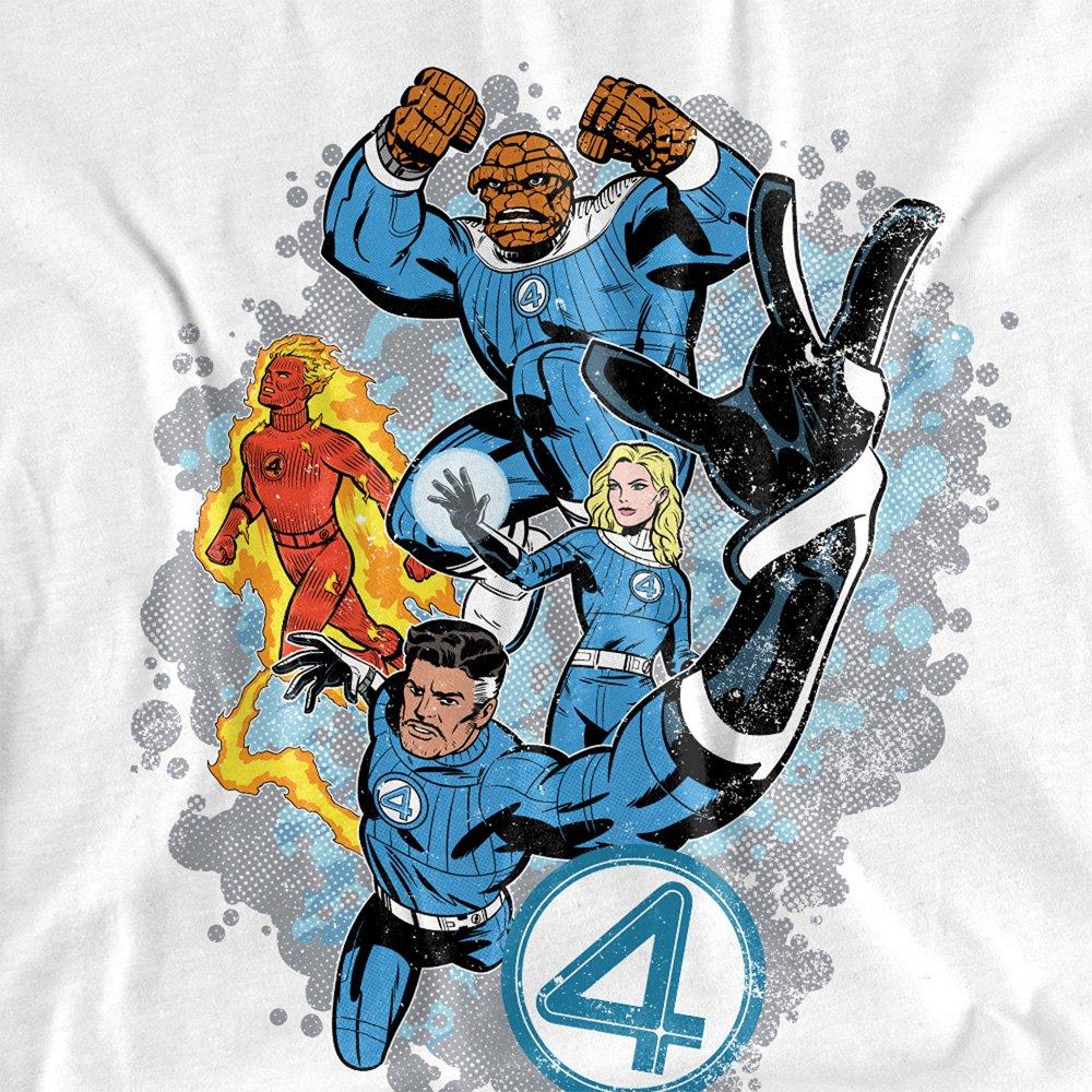 White - Marvel - Fantastic Four The First Family Together T-Shirt - 2