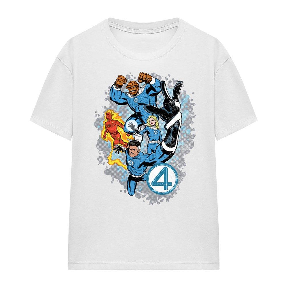 White - Marvel - Fantastic Four The First Family Together T-Shirt - 4