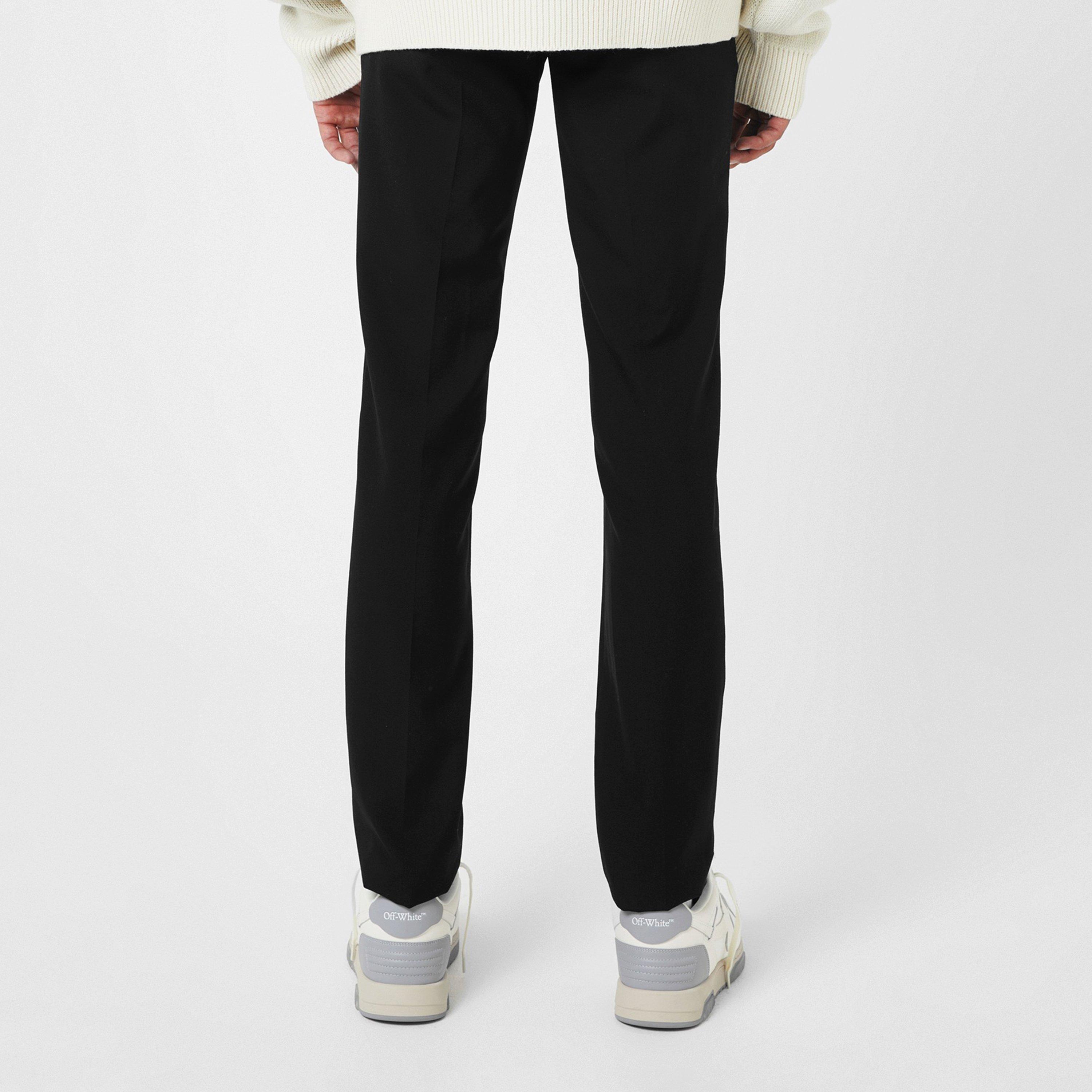 Black - Off White - Men's Skinny Tailored Trousers, Skinny Fit - 2