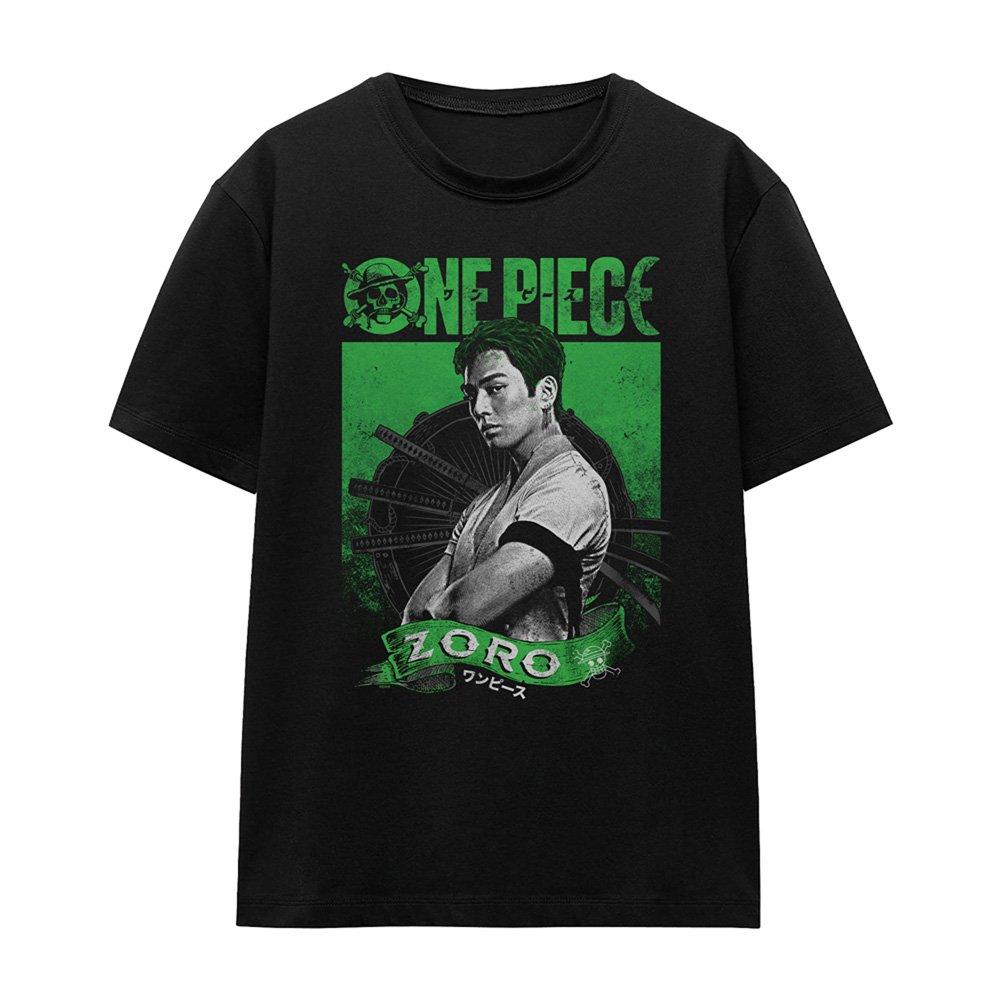 Black - One Piece - One Piece (Netflix) Zoro Etched Portrait Ladies T - 4