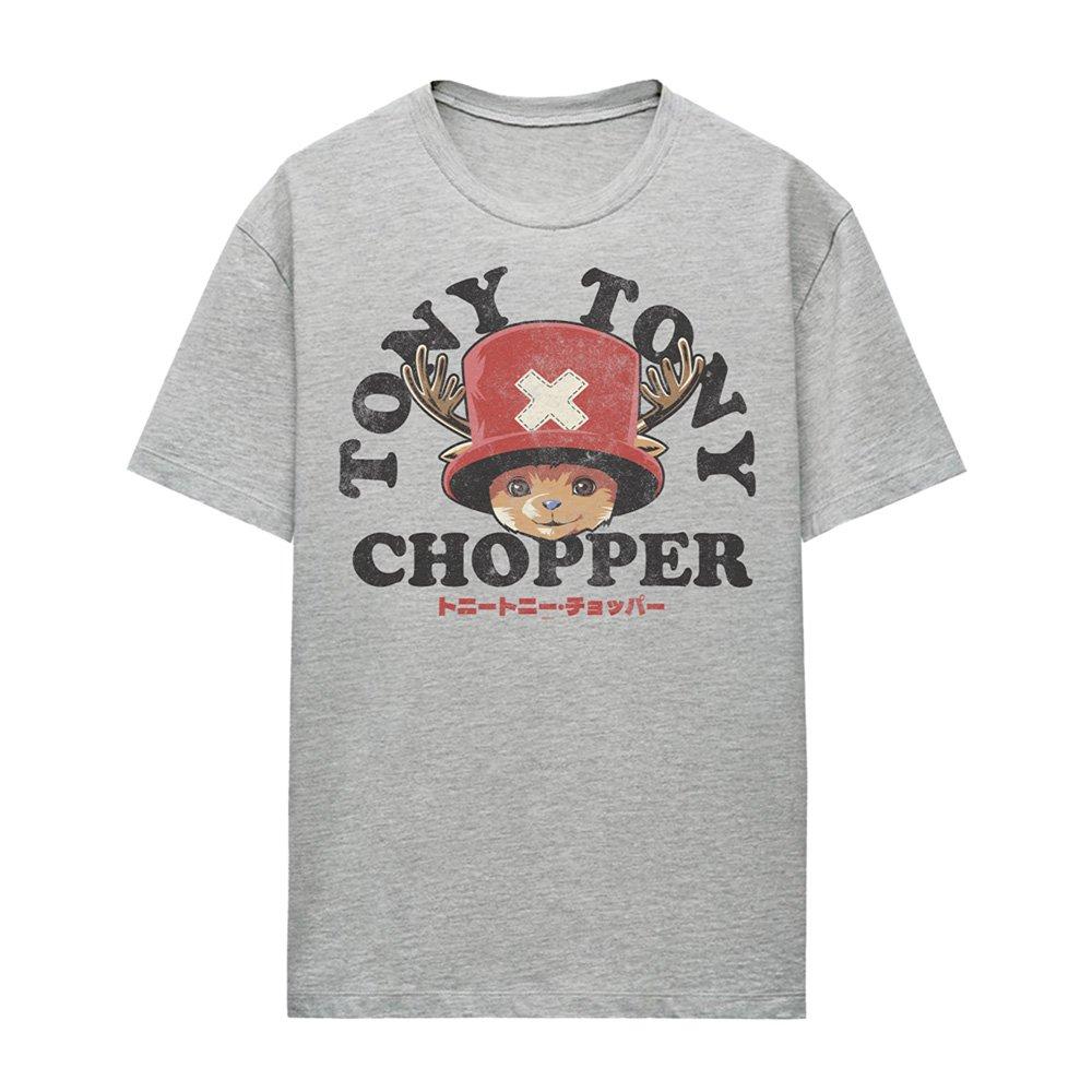 Grey - One Piece - Chopper Face T-Shirt Heather Grey - 4
