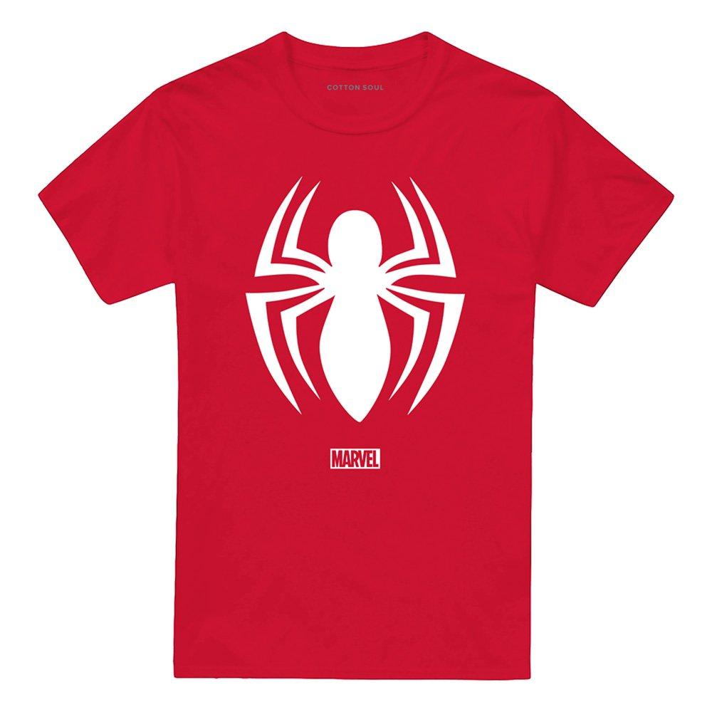 Red - Spiderman - Spiderman Logo Cotton Mens T-Shirt Navy - 4