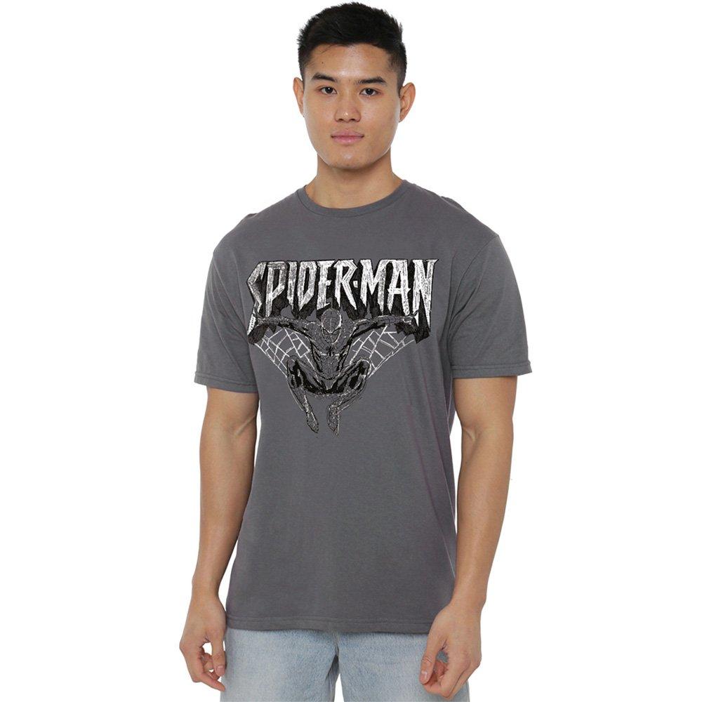 Charcoal - Spiderman - Spiderman Sketch Mens T-Shirt Charcoal - 1