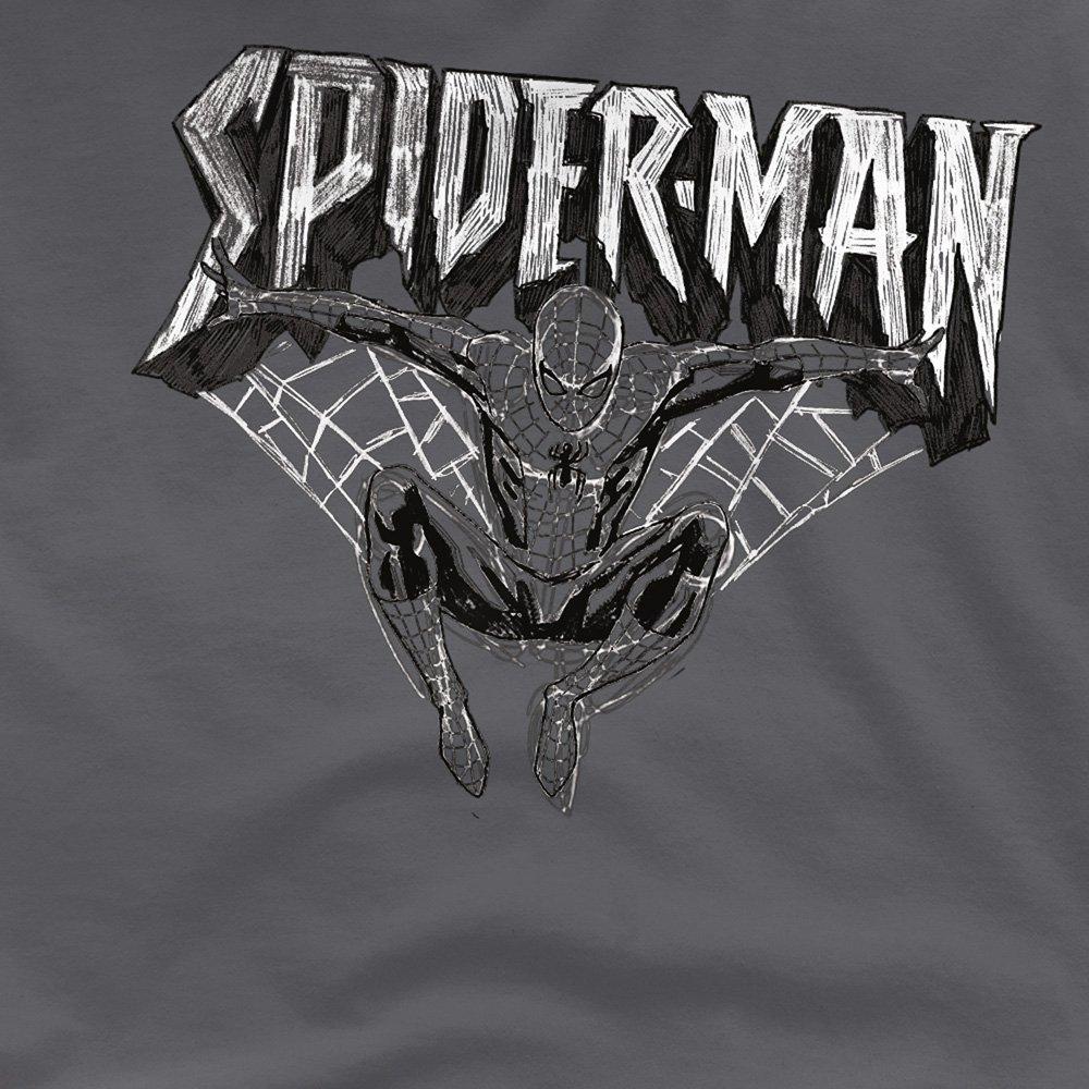 Charcoal - Spiderman - Spiderman Sketch Mens T-Shirt Charcoal - 2