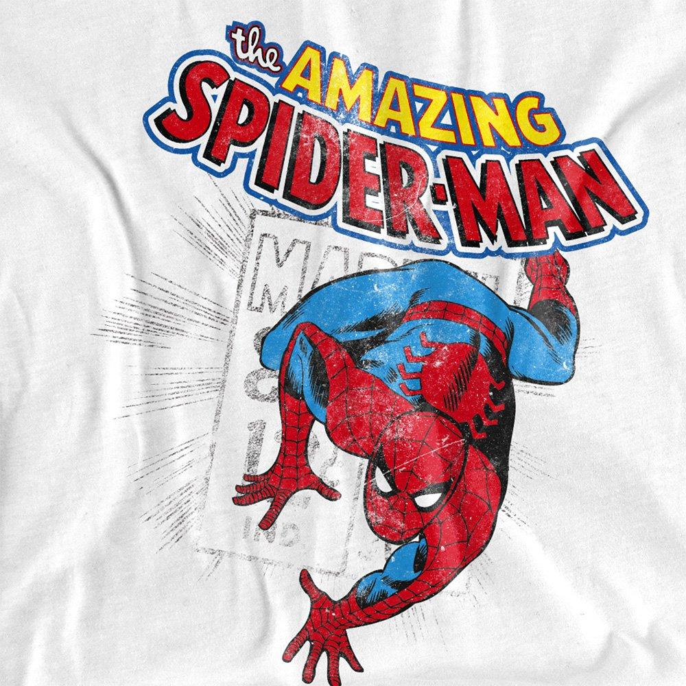 White - Spiderman - Spiderman Wall Crawler Mens T-Shirt White - 2
