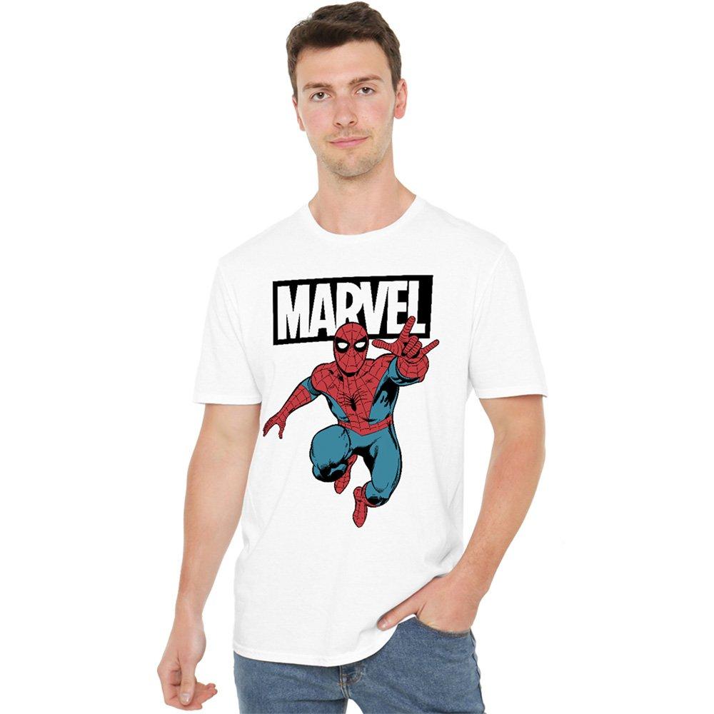 White - Spiderman - Spiderman Jump Mens T-Shirt White - 1