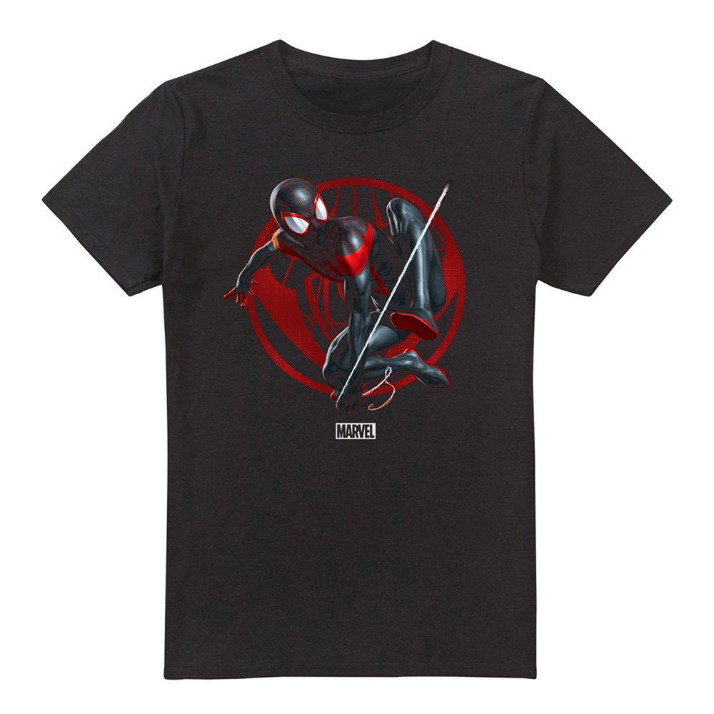 Black - Spiderman - Spiderman Miles Morales Leap Mens T-Shirt Black - 4