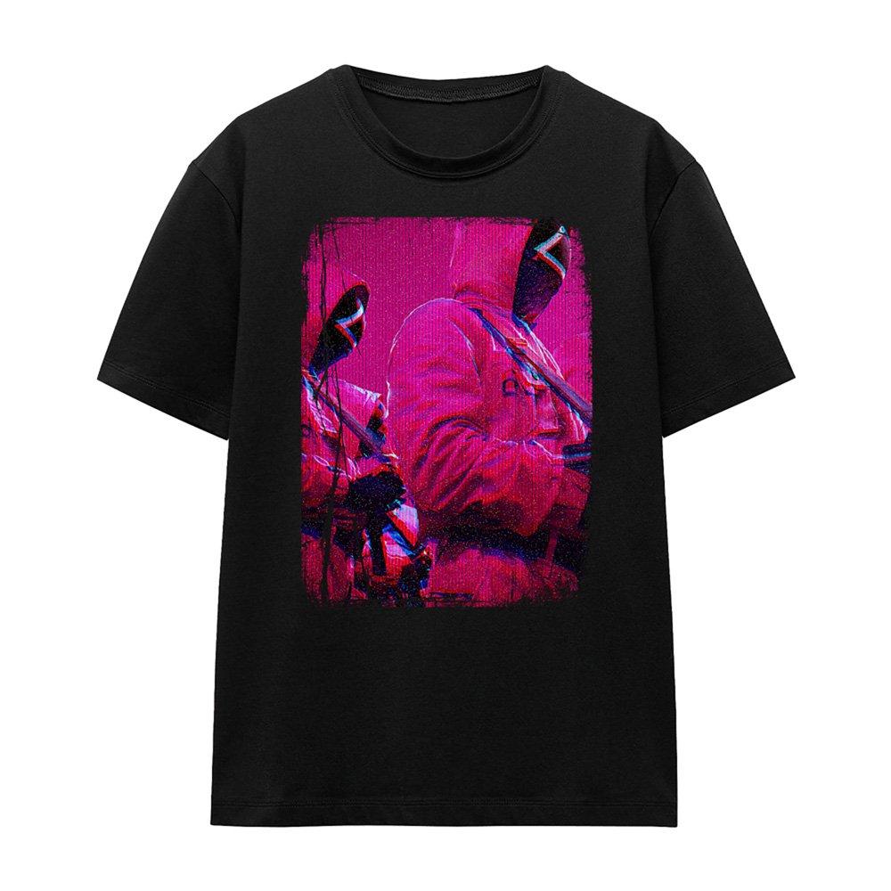 Black - Squid Game - Squid Game Guards TV Screen Ladies T Shirt Black - 4