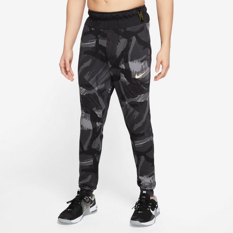 Noir/Gris - Nike - Dri-FIT Men's Camo Tapered Fitness Pants - 1