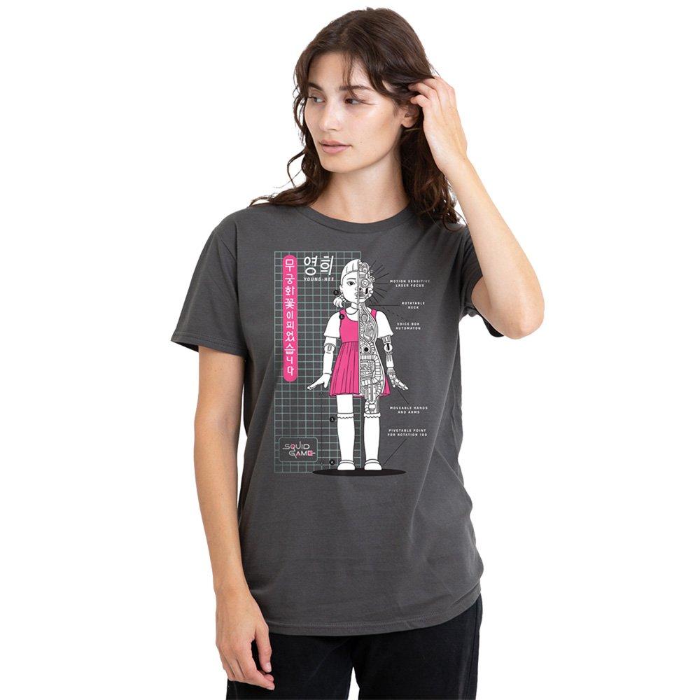 Charcoal - Squid Game - Squid Game YoungHee Blueprint Ladies T Shirt Char - 1