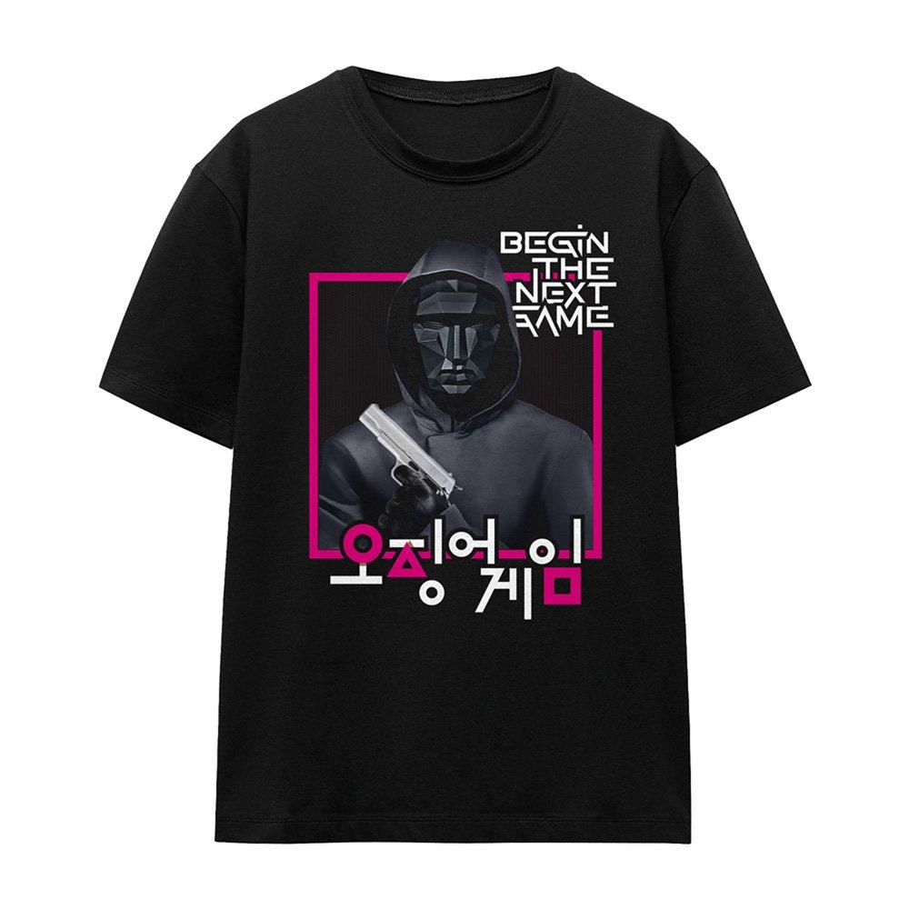 Black - Squid Game - Squid Game Front Man Korean Logo Ladies T Shirt B - 4